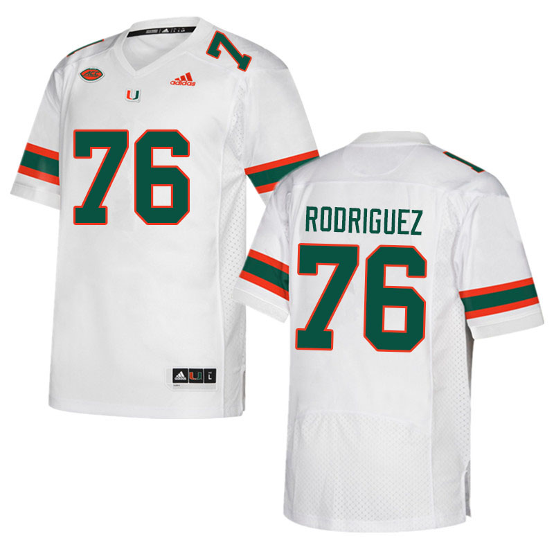 Men #76 Ryan Rodriguez Miami Hurricanes College Football Jerseys Sale-White